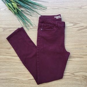 Hippie Laundry Maroon Mid-Rise Skinny Jeans